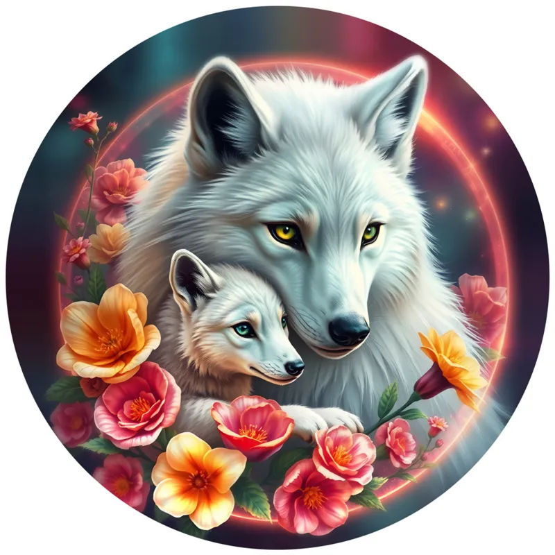 Round Puzzle - Les Loups Blancs