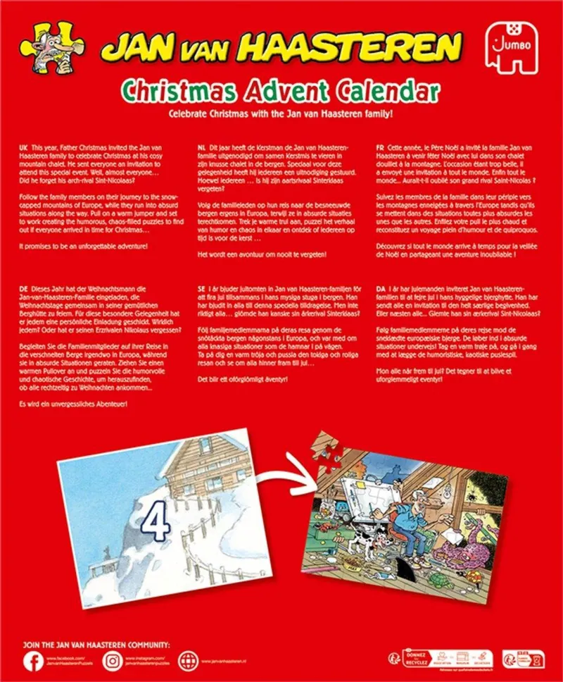 Jan van Haasteren - Advent Calendar 2025 - 24 puzzles with 54 pieces