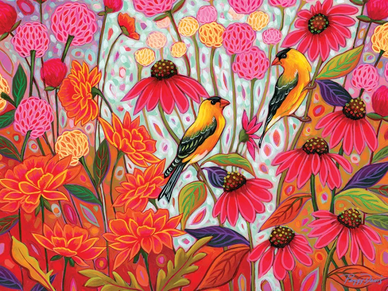 XXL Pieces - Springtime Goldfinches