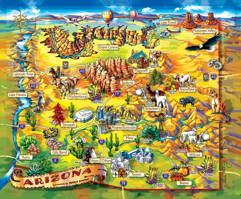 SunsOut - Jigsaw puzzle Maria Rabinky - Arizona Map - 1000 pieces ...