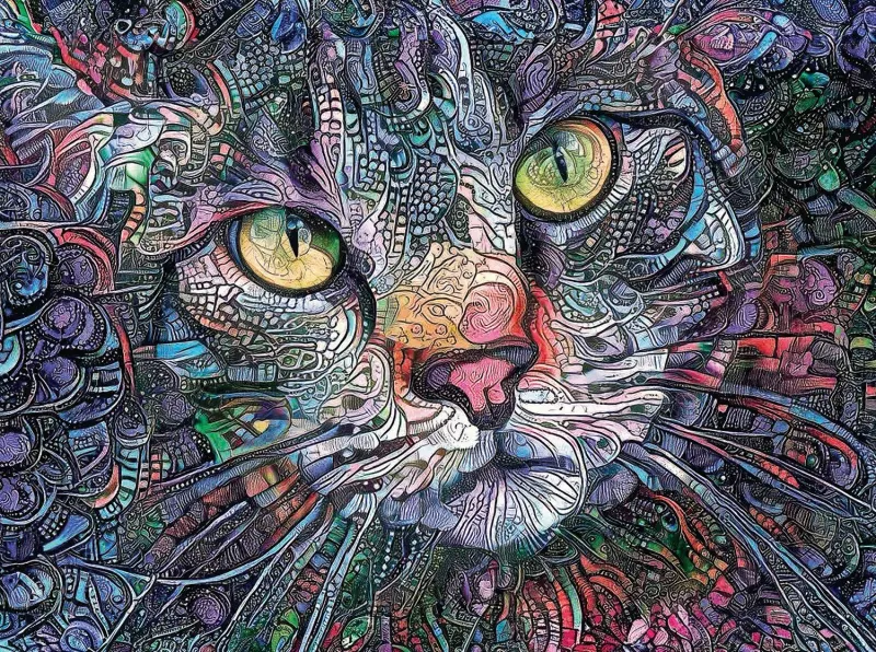 Psychedelic Kitty Cat