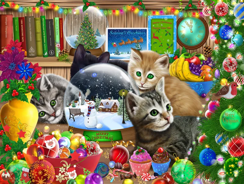 XXL Pieces - Snow Globe Kittens