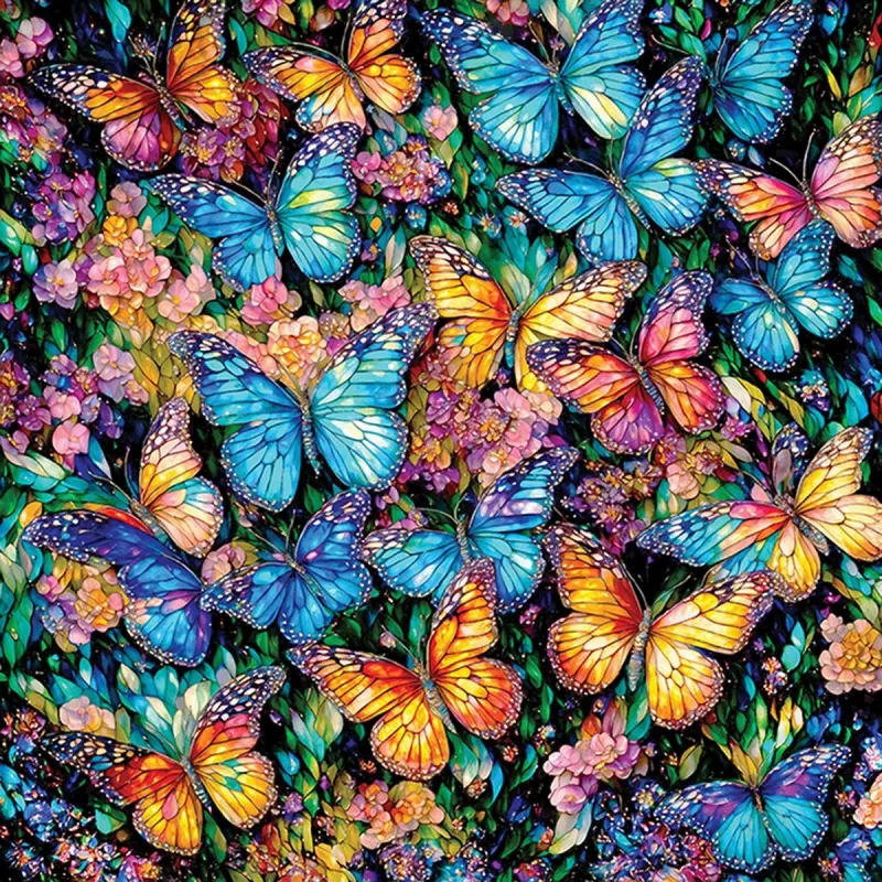 XXL Pieces - Stained Glass Butterflies