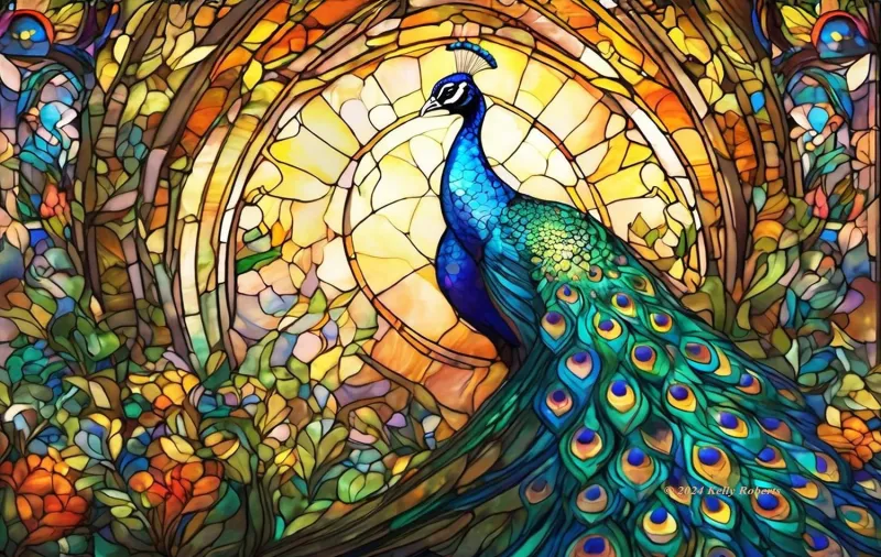 Stained Glass Zoo - Peacock