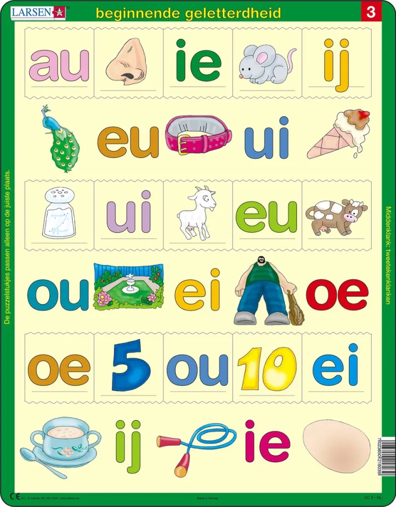 Frame Jigsaw Puzzle - Beginnende geletterdheid 3 (in Dutch)