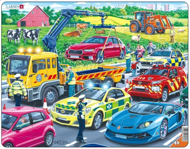 Frame Puzzle - Rescue Vehicles on the Highway