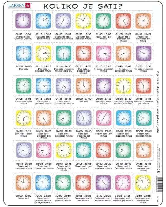Frame Puzzle - Clock-Puzzle (in Croatian)