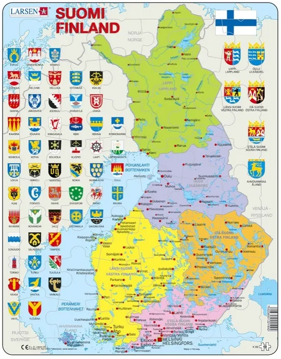 Frame Puzzle - Political map of Finland