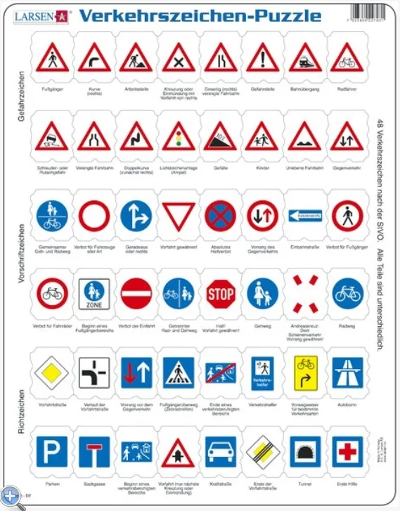 Frame Jigsaw Puzzle - Traffic Sign (in German)