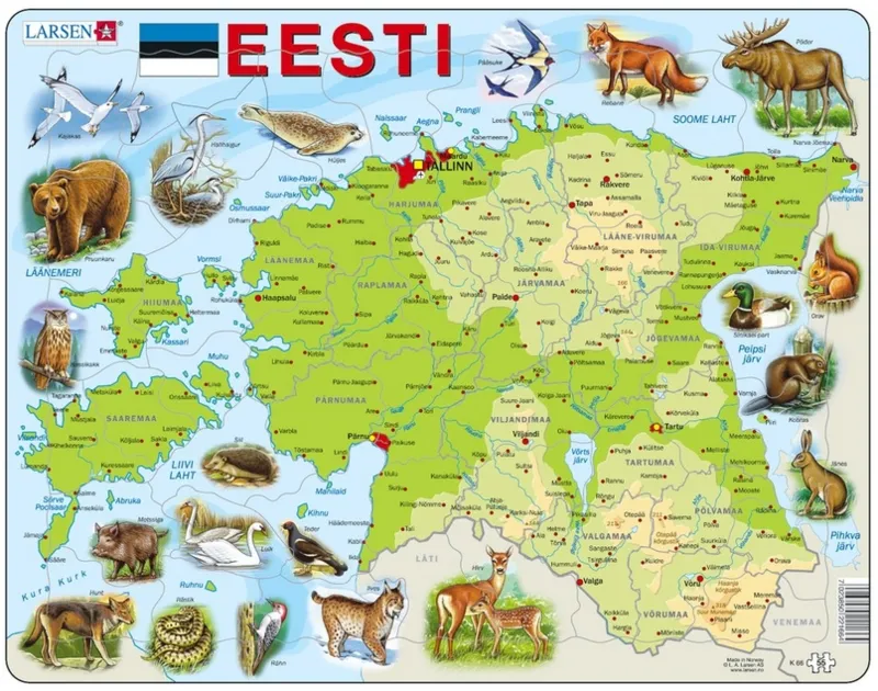 Frame Puzzle - Physical Map of Estonia