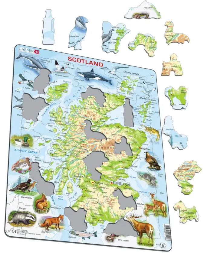 Frame Puzzle - Scotland Topographic Map (English)