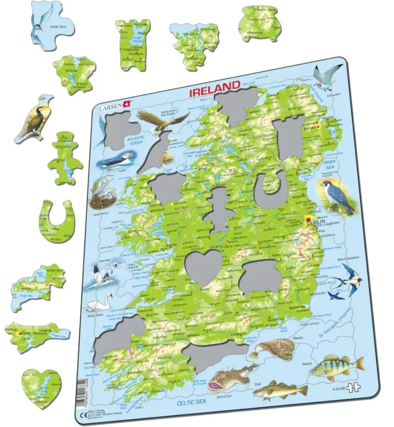 Frame Puzzle - Ireland Topographic Map (English)