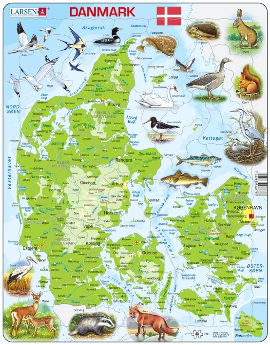 Frame Puzzle - Physical map of Denmark