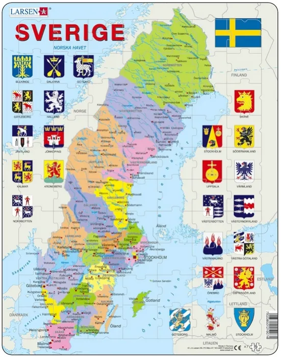 Frame Puzzle - Sweden Political Map
