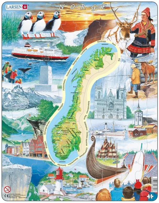 Frame Puzzle - Physical map of Norway