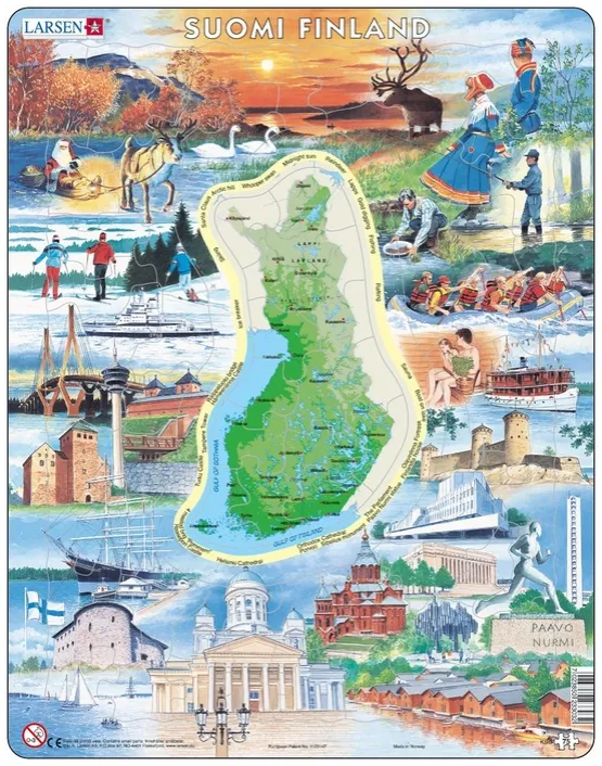 Frame Puzzle - Physical map of Finland