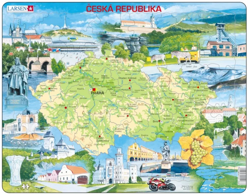 Frame Puzzle - Physical map of Czech Republic