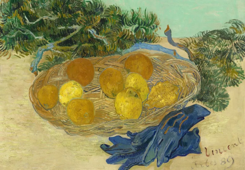 Van Gogh Vincent - Still Life of Oranges and Lemons with Blue Gloves, 1889