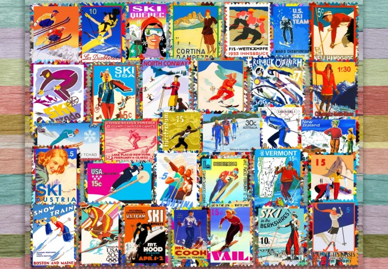 Ski Stamp Posters