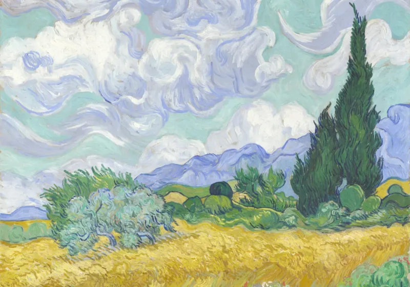 Van Gogh Vincent: Champ de Blé avec Cyprès, 1899