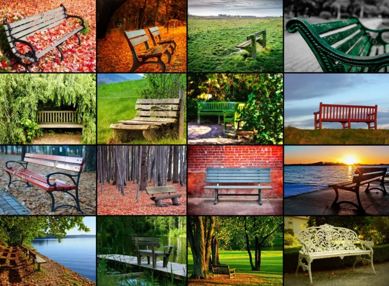 Grafika - Jigsaw puzzle Collage - Benches - 2000 pieces - Grafika-F ...