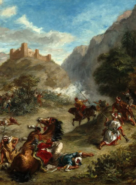 Eugène Delacroix: Arabs Skirmishing in the Mountains, 1863