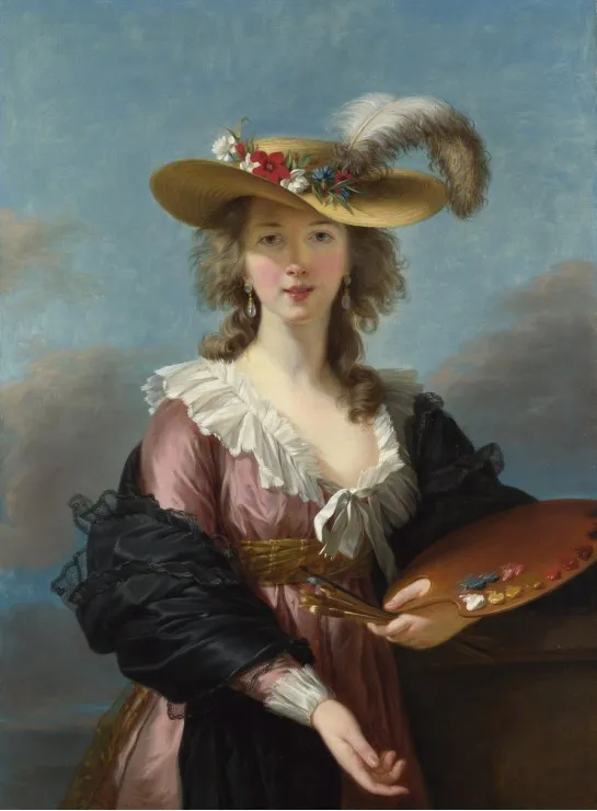 Elisabeth Vigée-Lebrun: Self-portrait in a Straw Hat, 1782