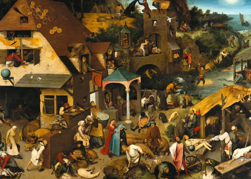2 Puzzles - The Art of Pieter Brueghel: Flemish Proverbs - The Enumeration of Bethlehem