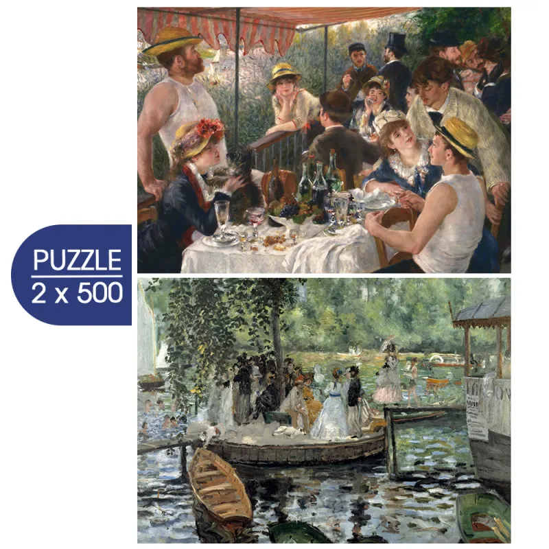 2 Puzzles - The Art of Auguste Renoir: Luncheon of the Boating Party - La Grenouillère