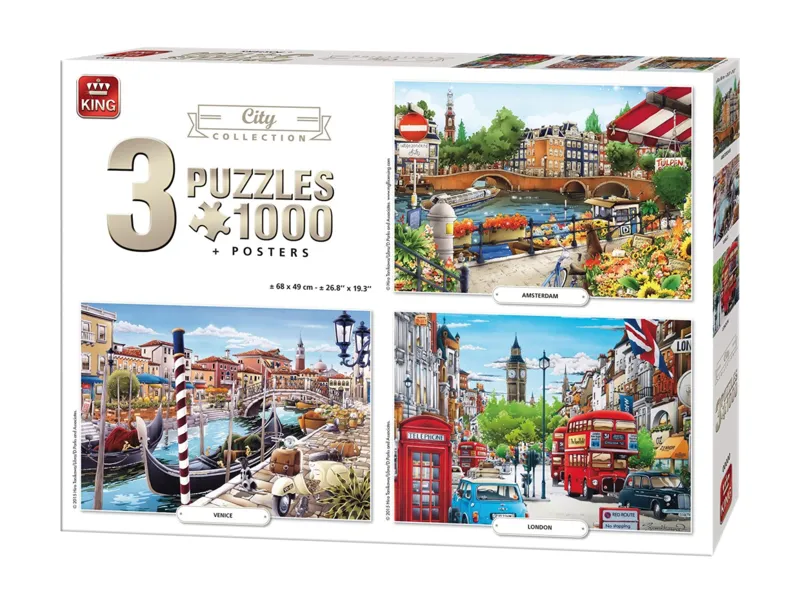 3 Jigsaw Puzzles - City Collection