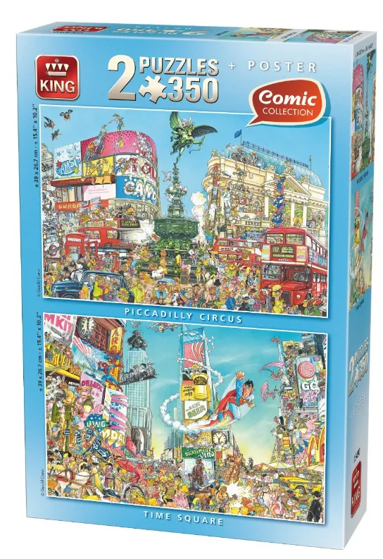 2 Jigsaw Puzzles - Comic: Piccadilly + Times Square