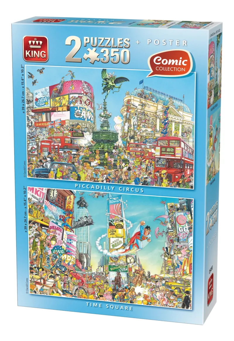 2 Jigsaw Puzzles - Comic: Piccadilly + Times Square