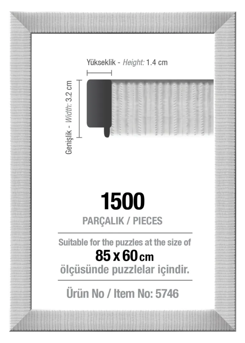 1500 Piece Puzzle Frame - White - 3 cm