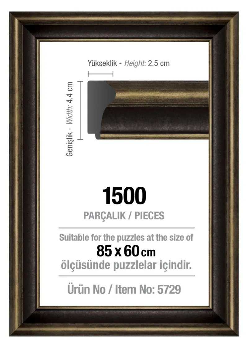 1500 Piece Puzzle Frame - Black - 4.3 cm
