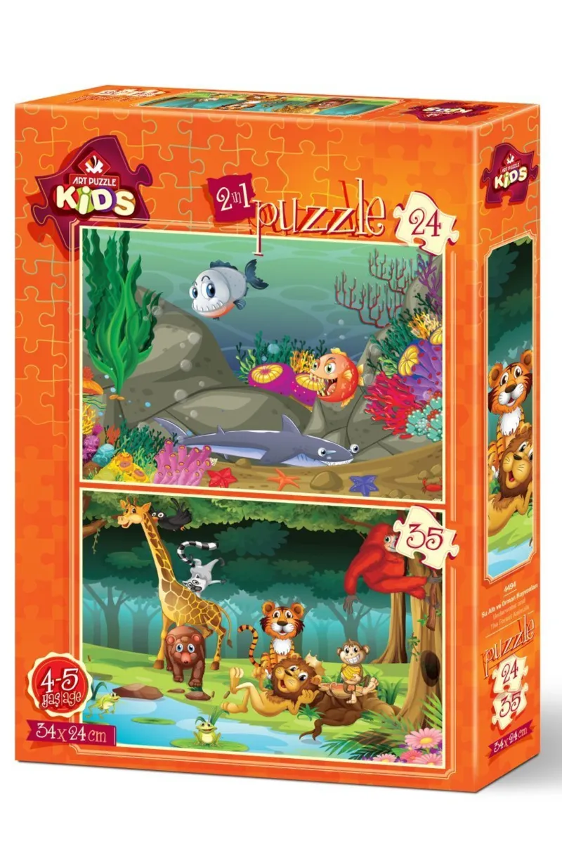 2 Puzzles - Wildlife - Art Puzzle - 24 pieces | jigsawpuzzle.co.…