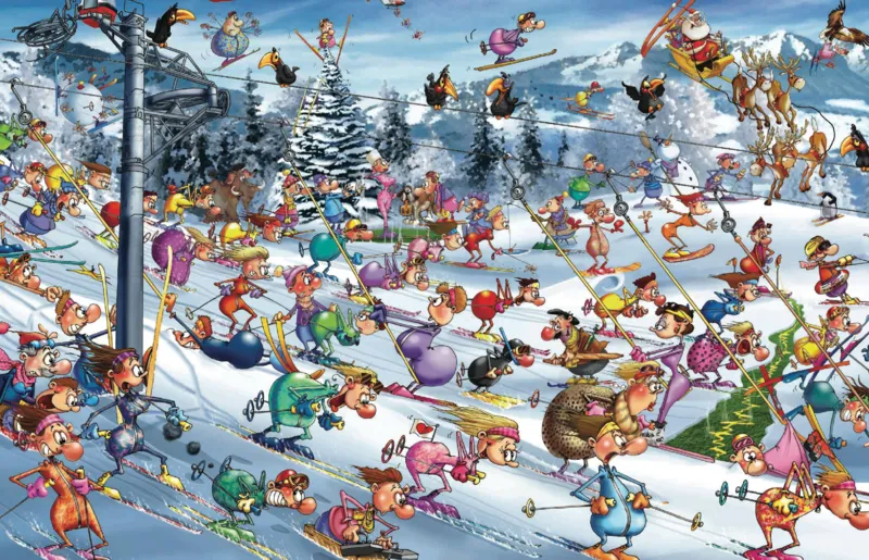 Jigsaw Puzzle - 1000 Pieces - Ruyer : Christmas Skiing