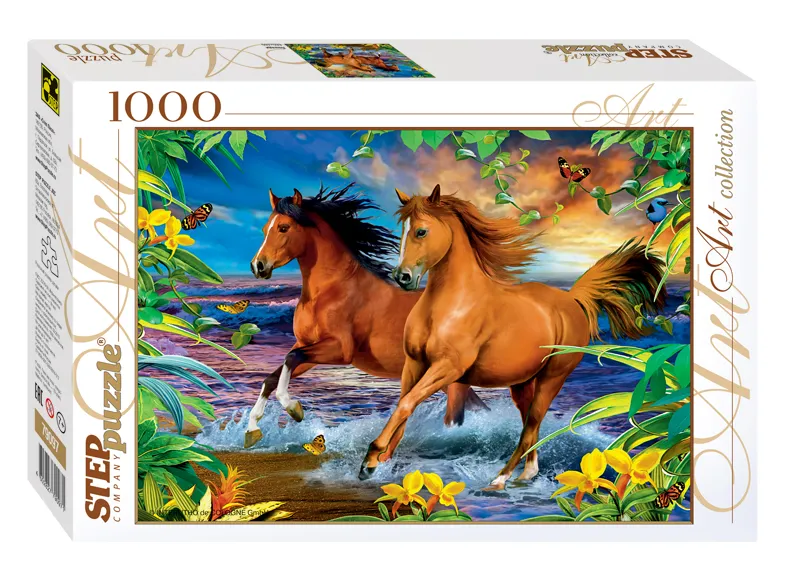 Clementoni- Cheval Horses-1000 pièces-Puzzle Adulte-fabriqué en Italie, 39607, Multicolore, 1000