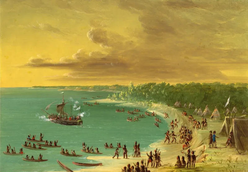 George Catlin: First Sailing of the Griffin on Lake Erie. August 7, 1679, 1847-1848