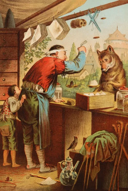 The Wolf and the Seven Young Kids, illustration by Carl Offterdinger