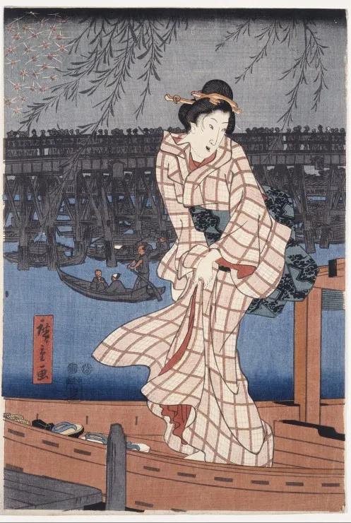 Hiroshige Utagawa: Abend auf dem Sumida-Fluss, 1847-1848