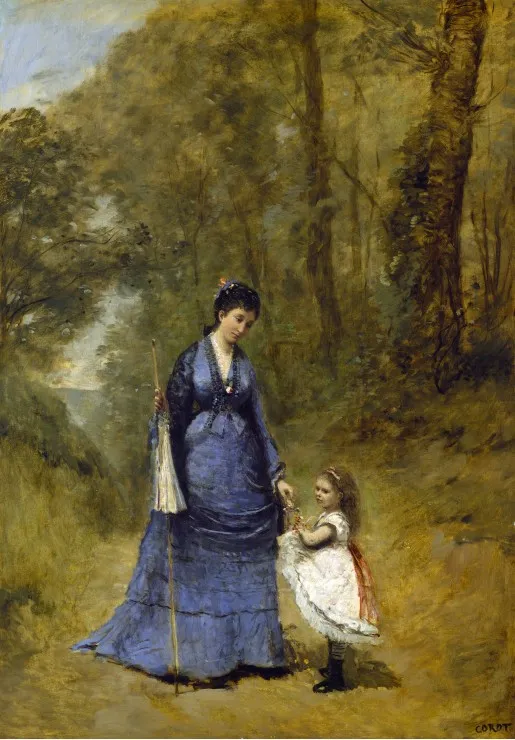 Jean-Baptiste-Camille Corot: Madame Stumpf and Her Daughter, 1872