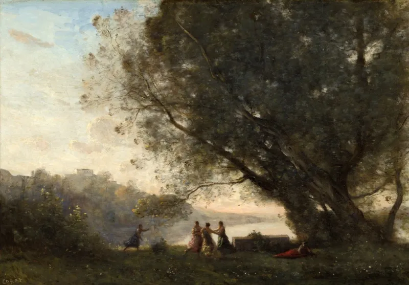 Jean-Baptiste-Camille Corot: Dance under the Trees at the Edge of the Lake, 1865-1870