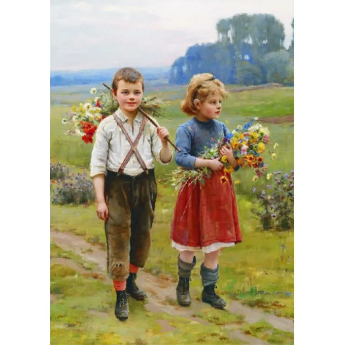 Cesar Pattein: Children on a Country Road
