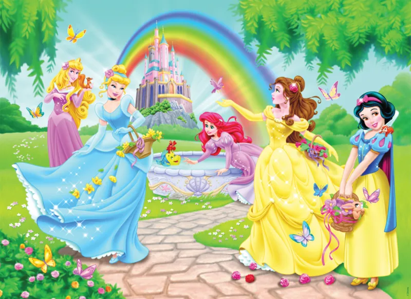 Frame Puzzle - 100 Pieces - XXL - Disney Princess : The Princesses' Garden