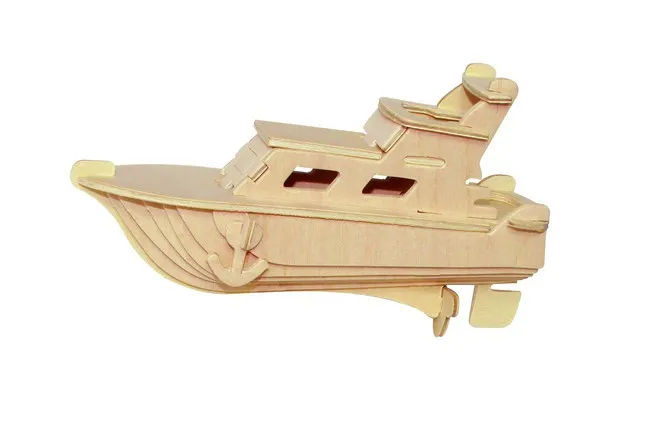 3D Wooden Jigsaw Puzzle with Paint Set - Boat