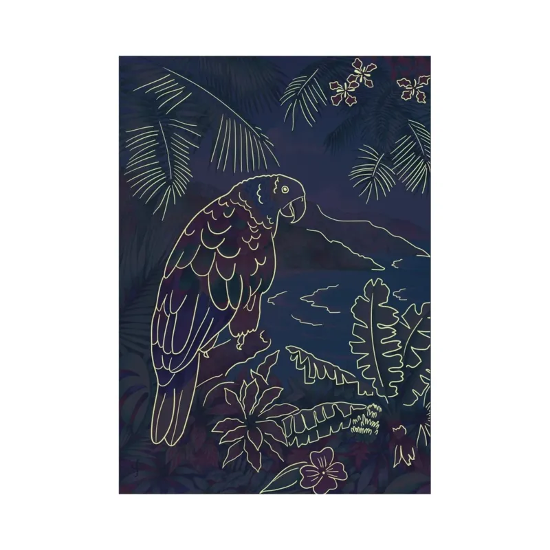 Parrot In The Jungle  - Puzzle Neon