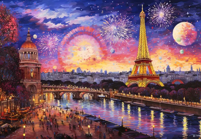 Landscape In Pointillism