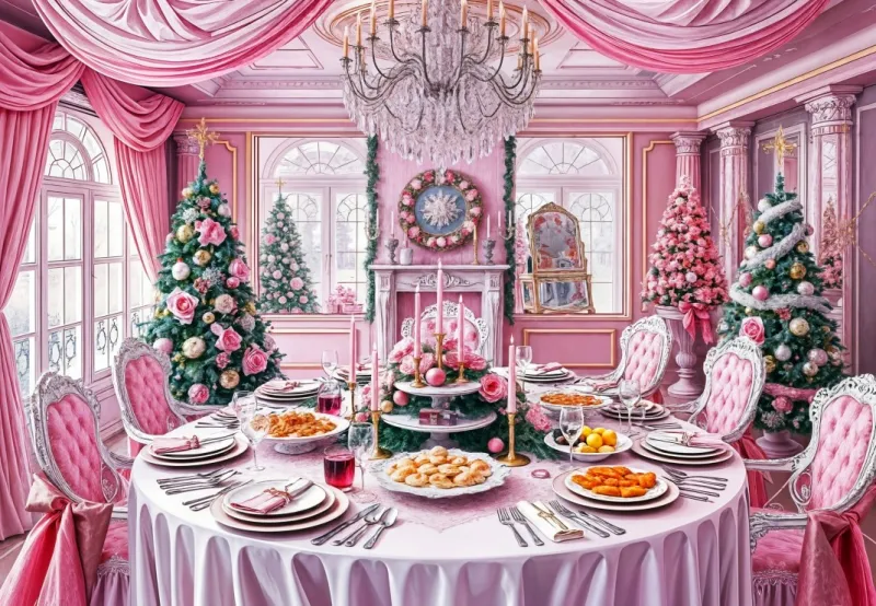 Christmas Feast in Pink
