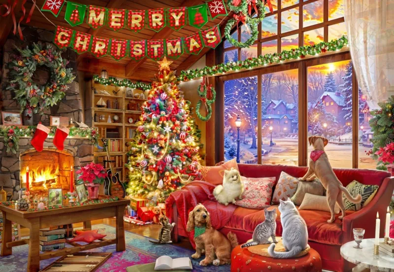 Christmas Evening with Pets