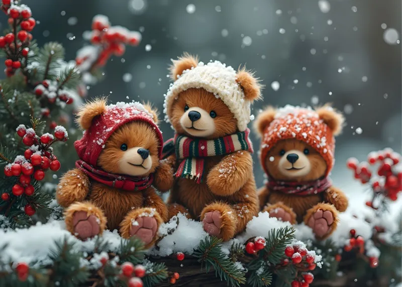 Little Bears in the Snow